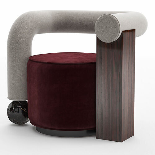 Galatea Armchair Low-poly 3D model