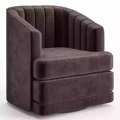 Daphne Chocolate Channel Tufted Swivel Chair