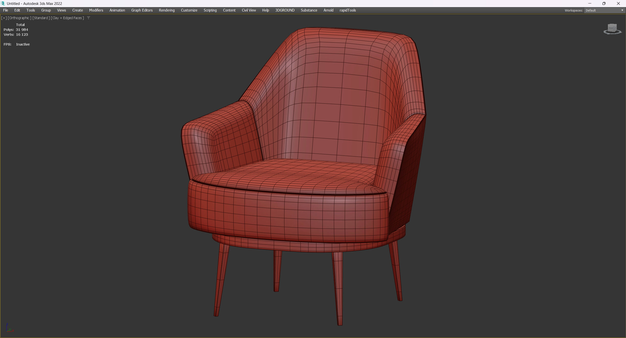 MOOD SOFA CHAIR Low-poly 3D model_7