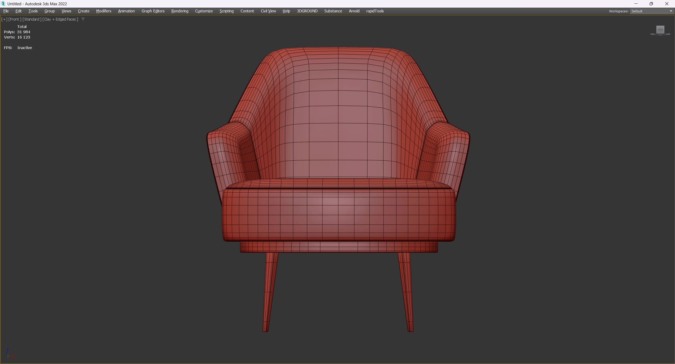 MOOD SOFA CHAIR Low-poly 3D model_5