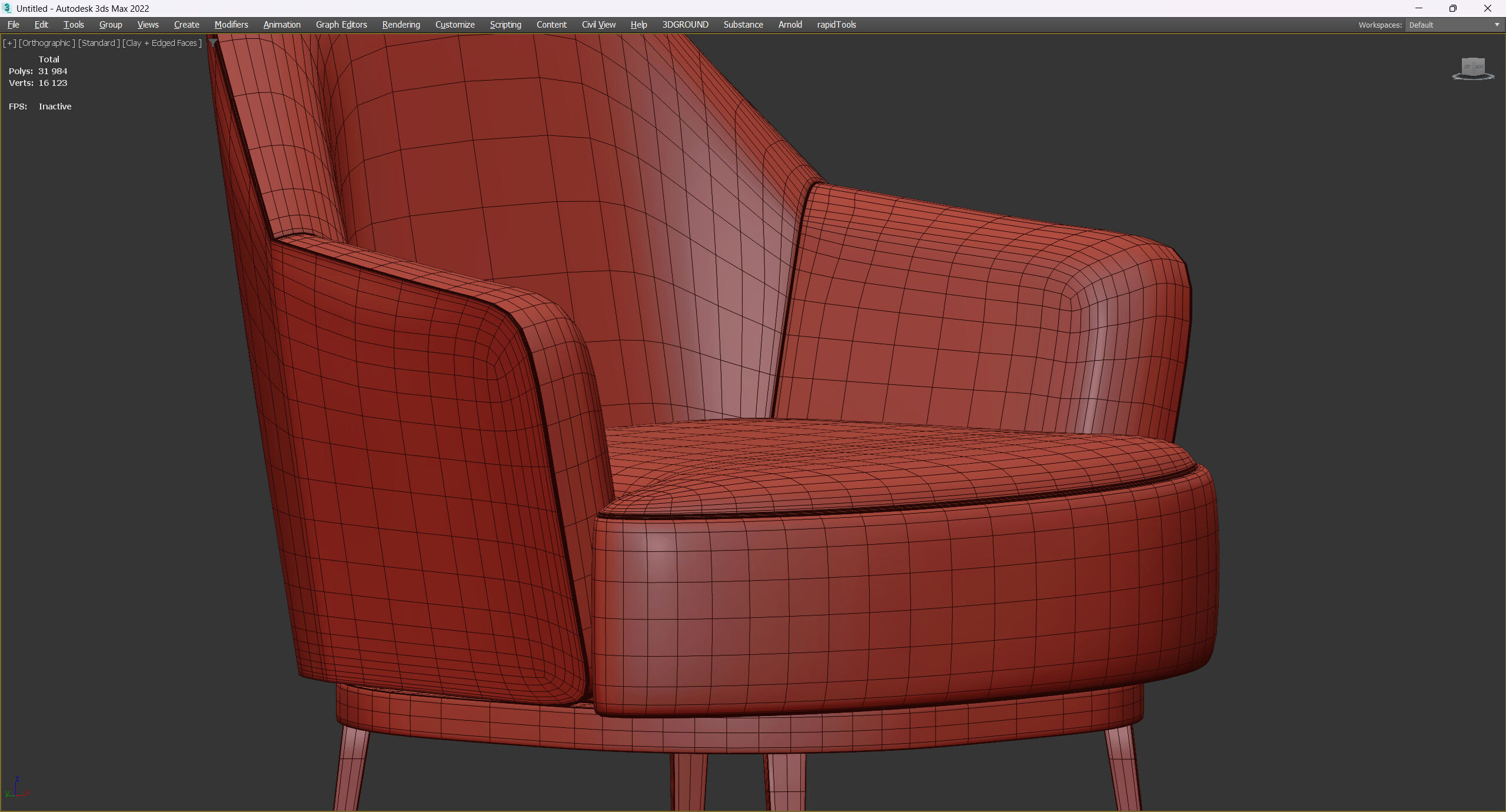 MOOD SOFA CHAIR Low-poly 3D model_6