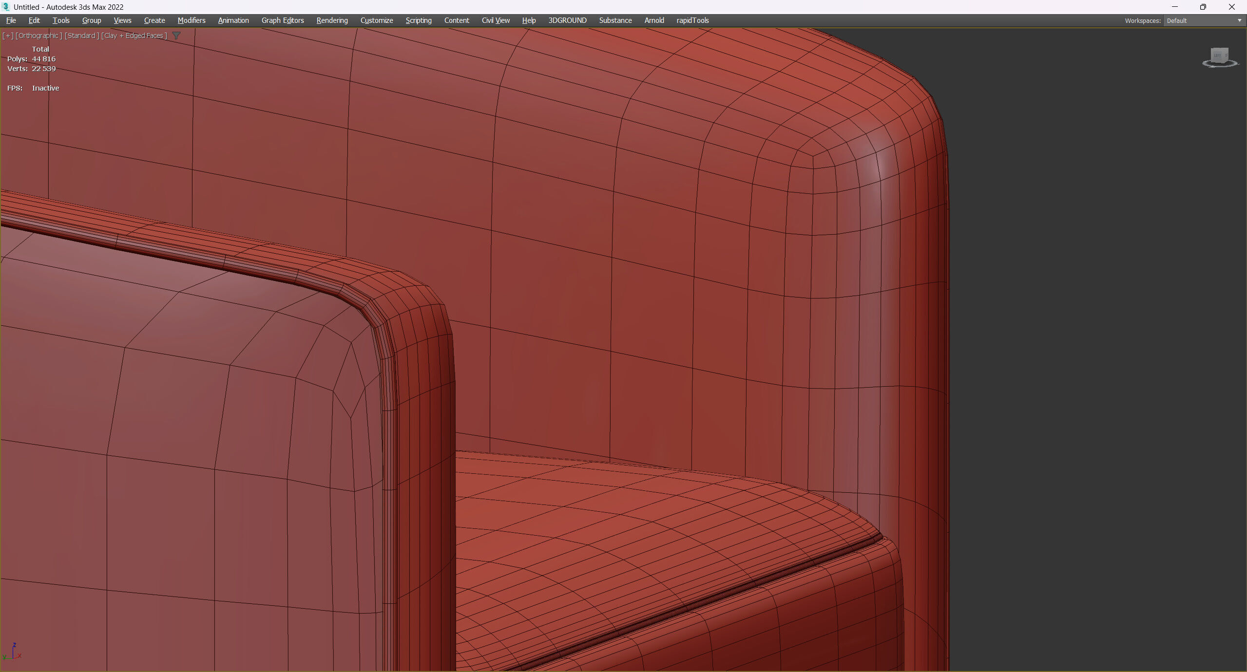 Hazel Deep Green Sky and Antique Brass Swivel Armchair Low-poly 3D model_9