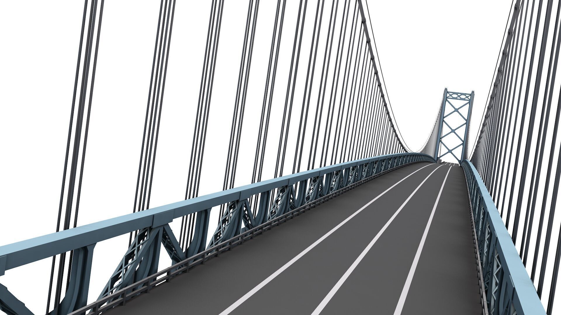 Ambassador Bridge 3D model_4