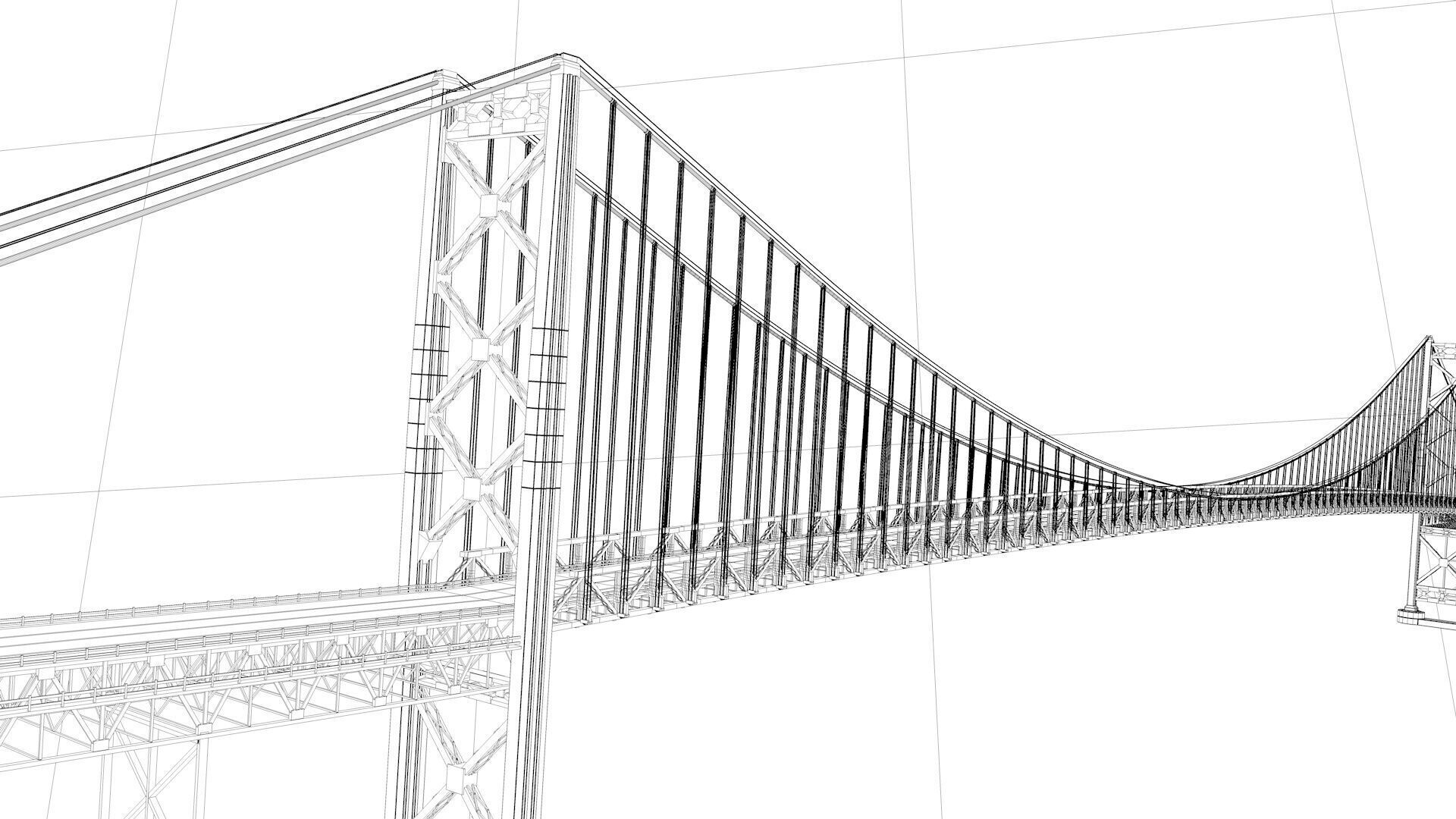 Ambassador Bridge 3D model_7