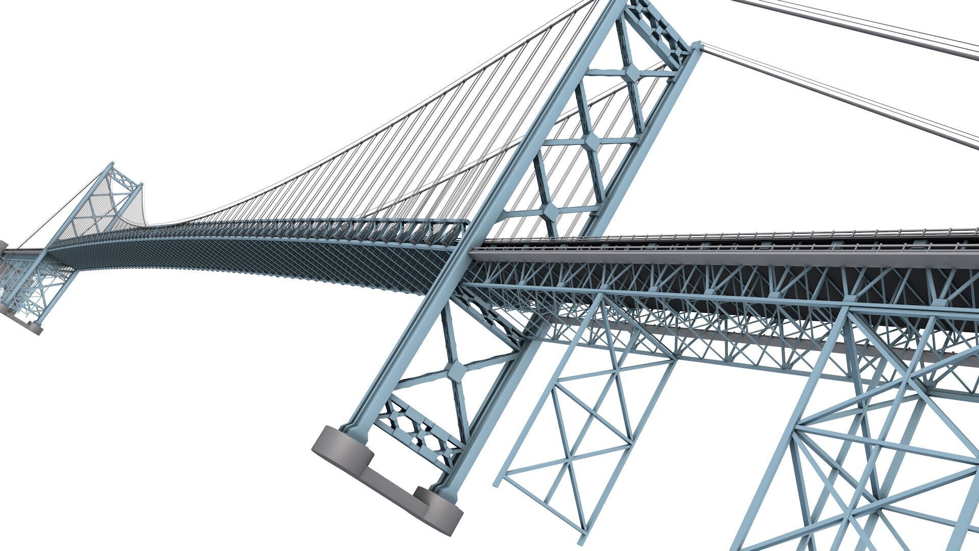 Ambassador Bridge 3D model_2