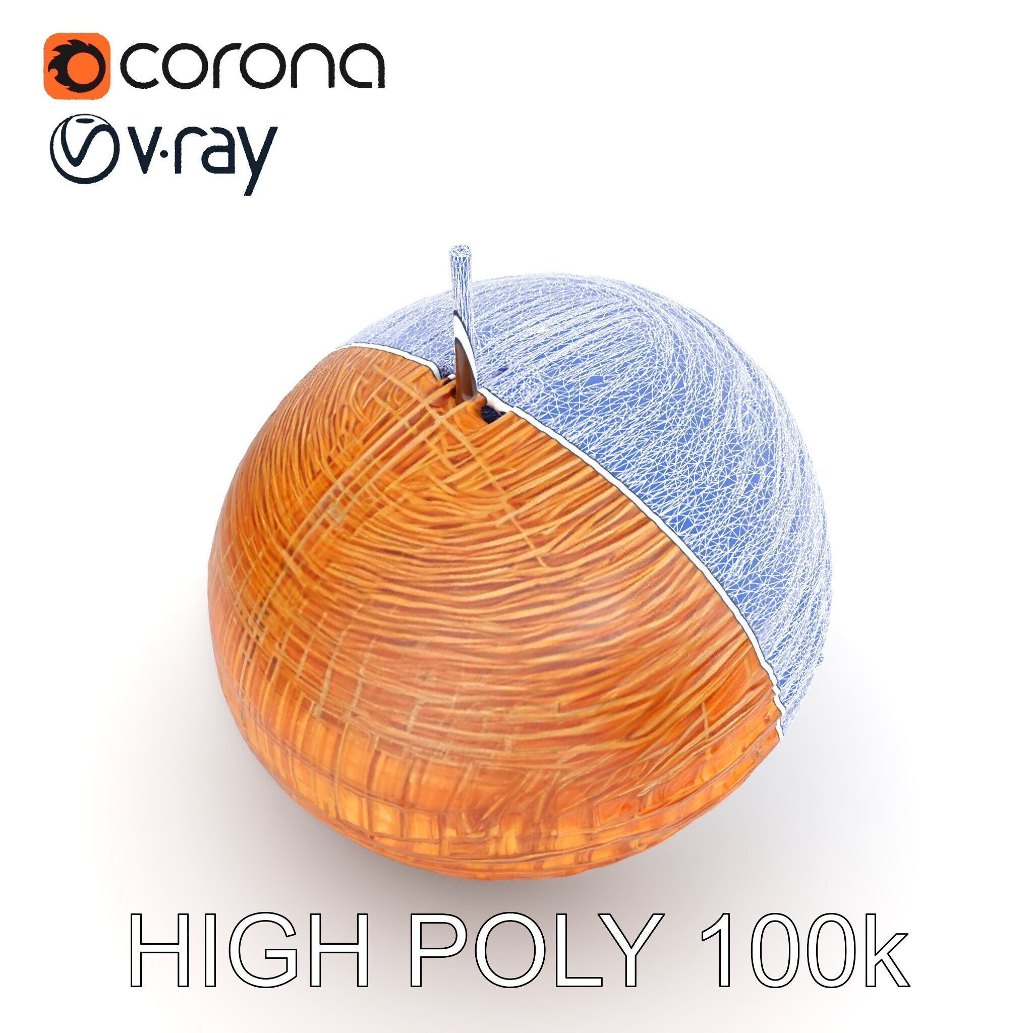 Rattan Pendant Light Model Pack Low-poly 3D model_27