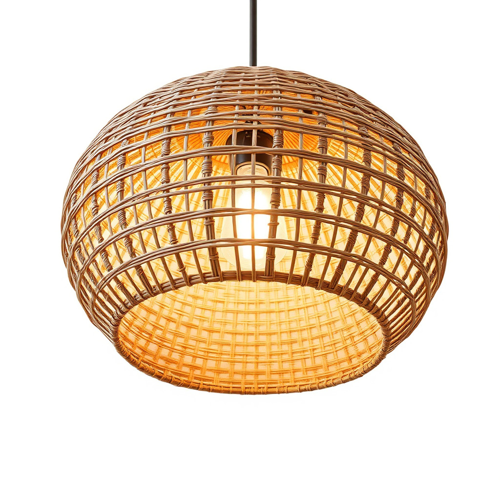Rattan Pendant Light Model Pack Low-poly 3D model_2