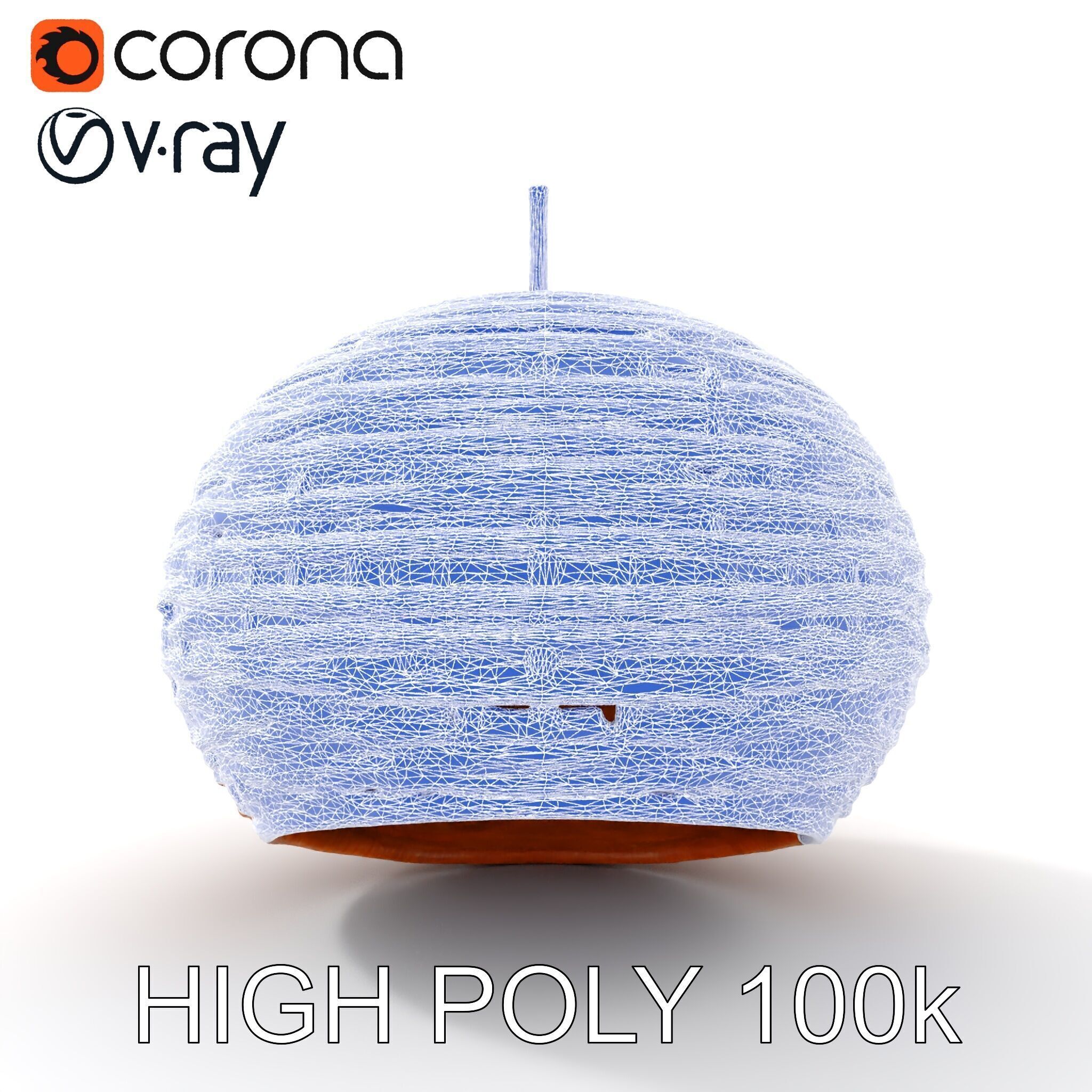 Rattan Pendant Light Model Pack Low-poly 3D model_21