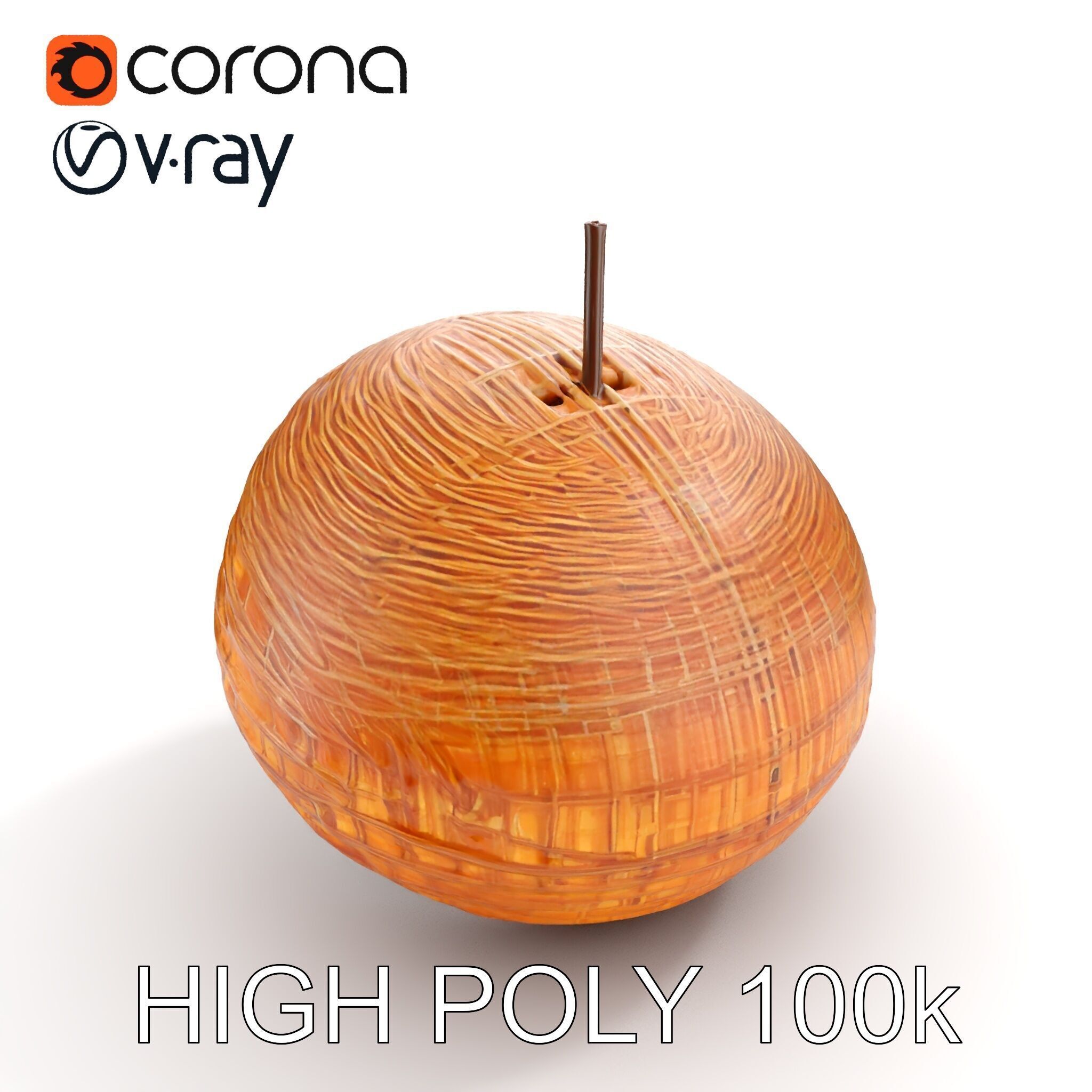 Rattan Pendant Light Model Pack Low-poly 3D model_7