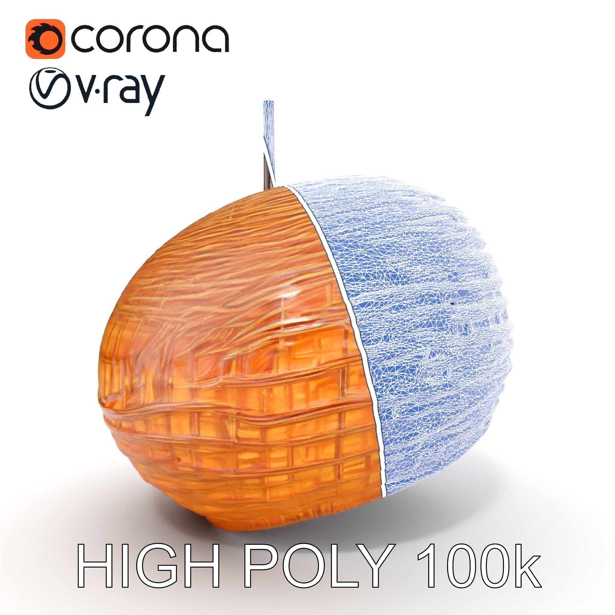 Rattan Pendant Light Model Pack Low-poly 3D model_22