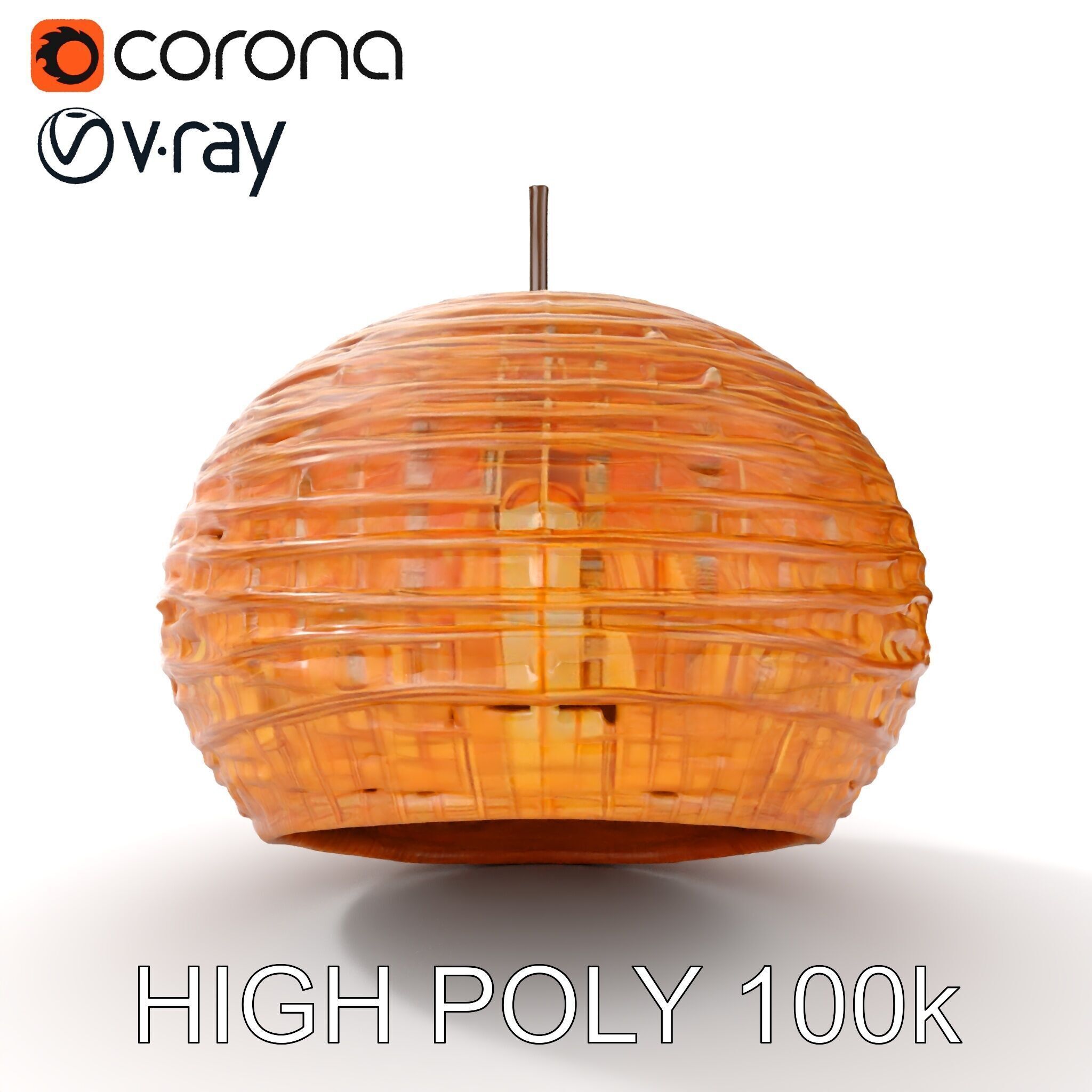 Rattan Pendant Light Model Pack Low-poly 3D model_18