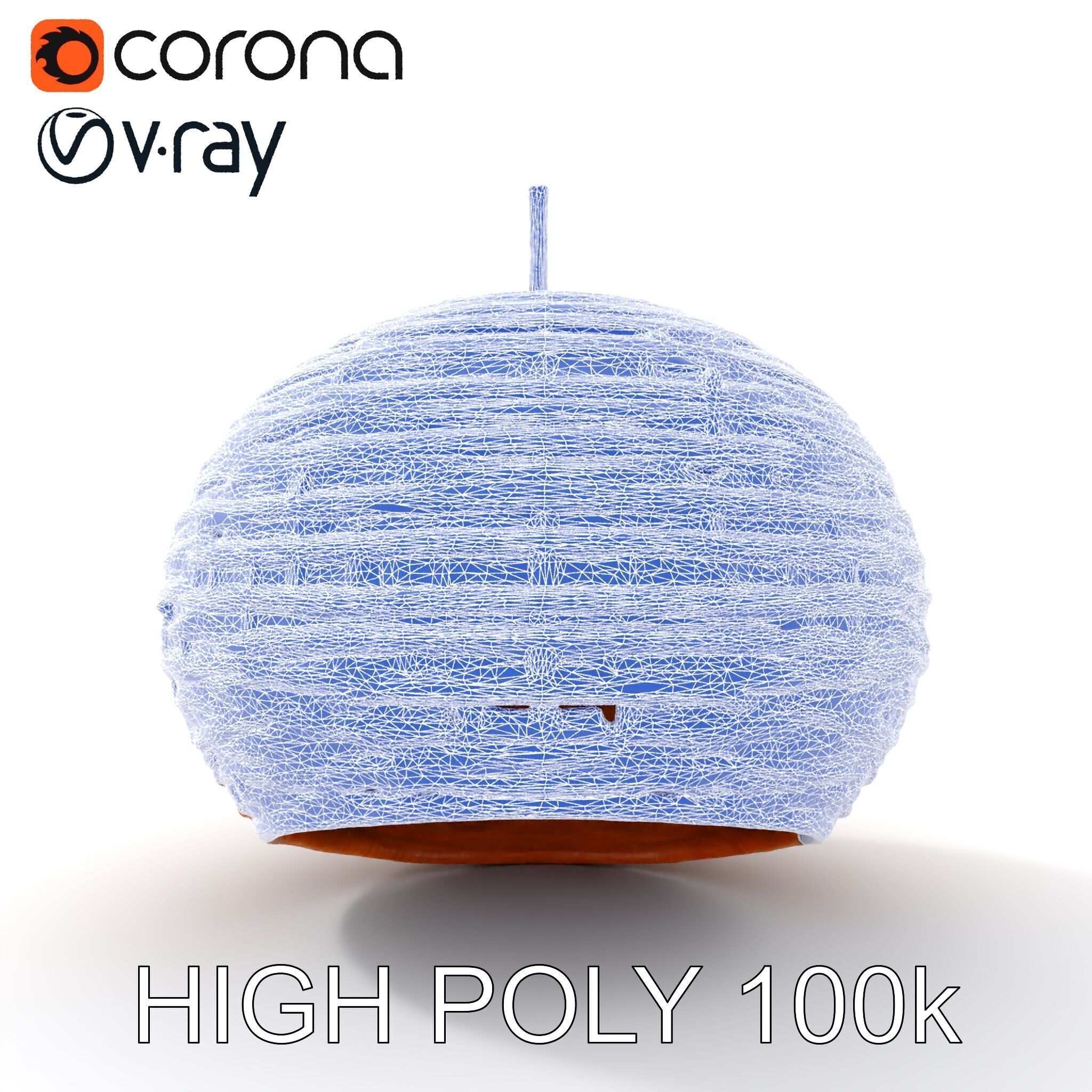 Rattan Pendant Light Model Pack Low-poly 3D model_31