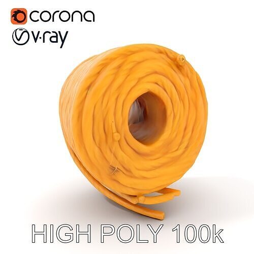 Coiled Rope D Model Pack for Multipurpose Use Low-poly 3D model