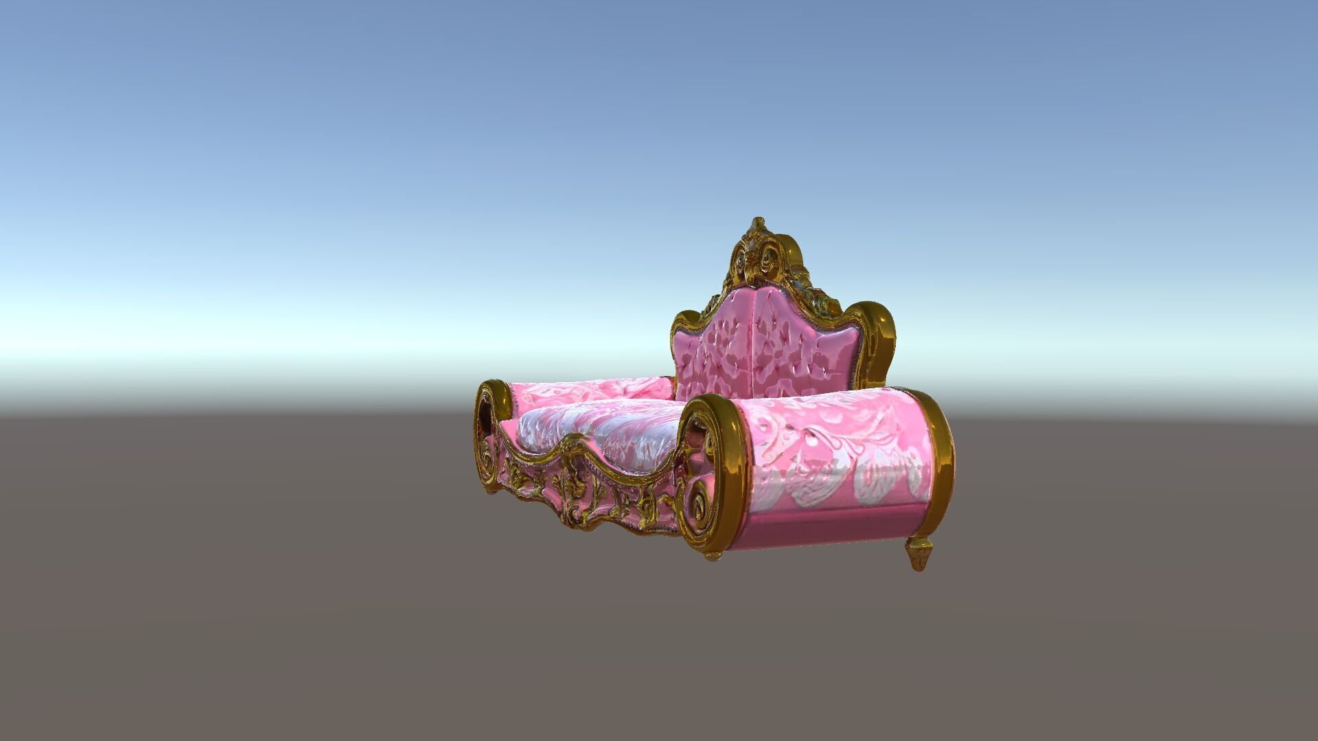 Baroque Style Pink Sofa Model Pack Low-poly 3D model_5