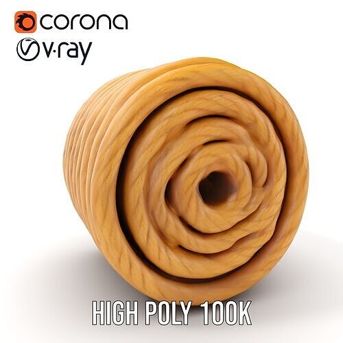Realistic Rope Roll Model Pack Low-poly 3D model