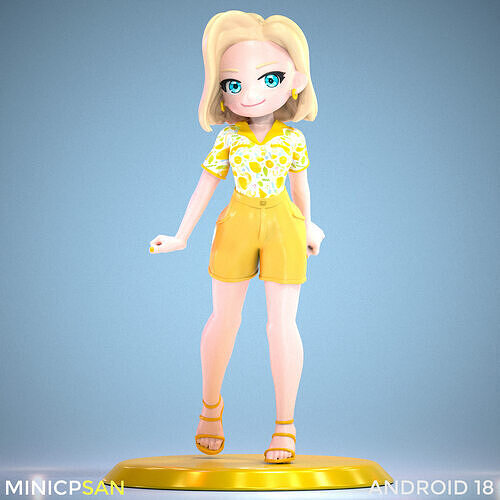 Android 18 - Cute Summer Lemon Outfit - Dragon Ball 3D print model