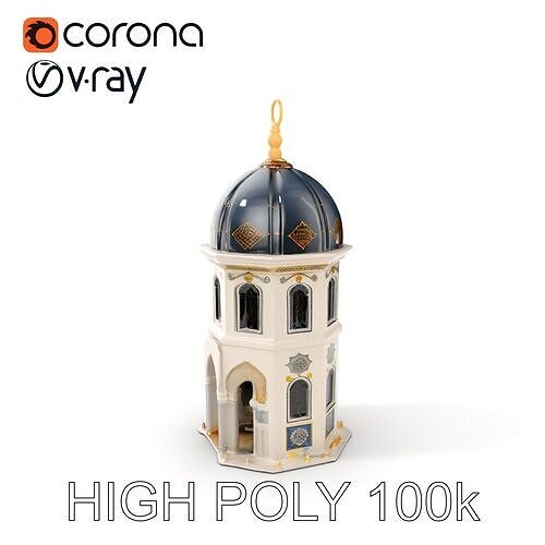 Islamic Architecture Dome D Model Pack Low-poly 3D model