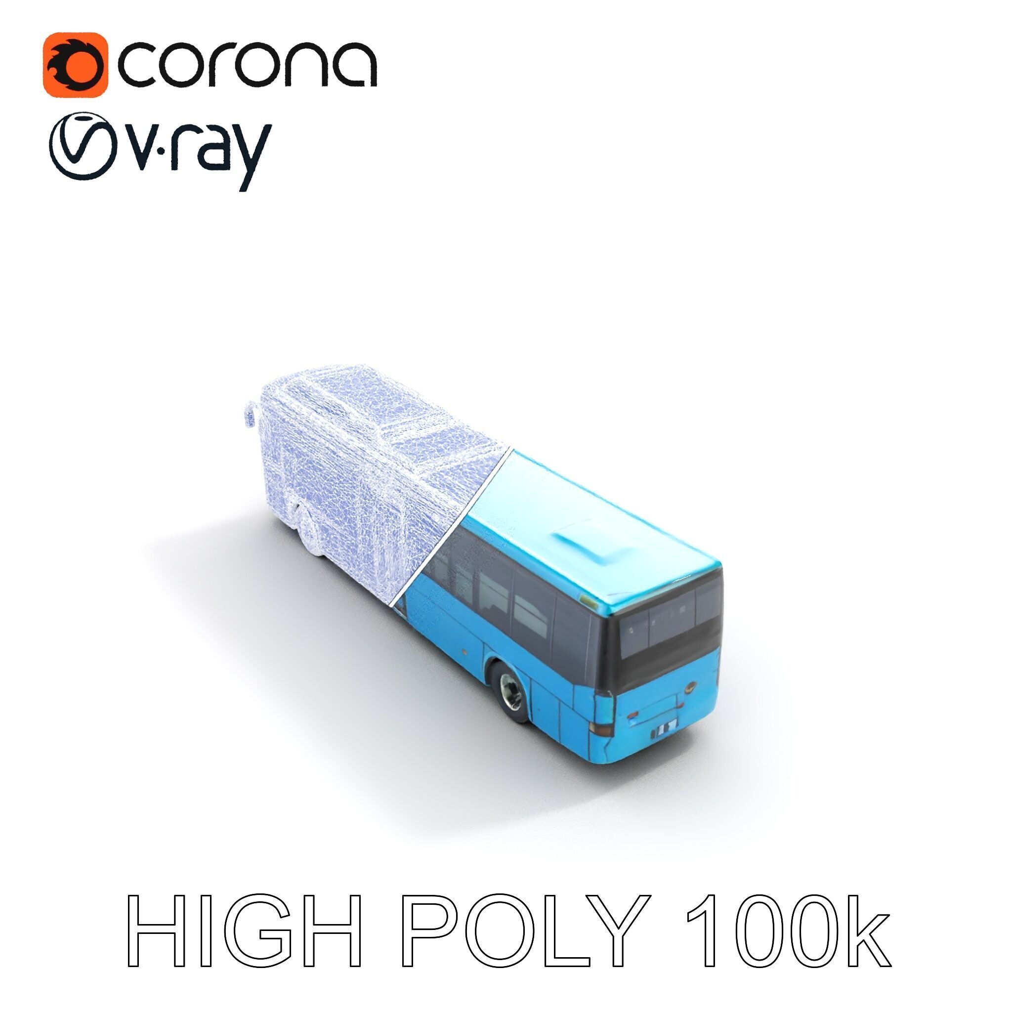 City Bus Model Pack with Various Detail Levels for Rendering ... Low-poly 3D model_28
