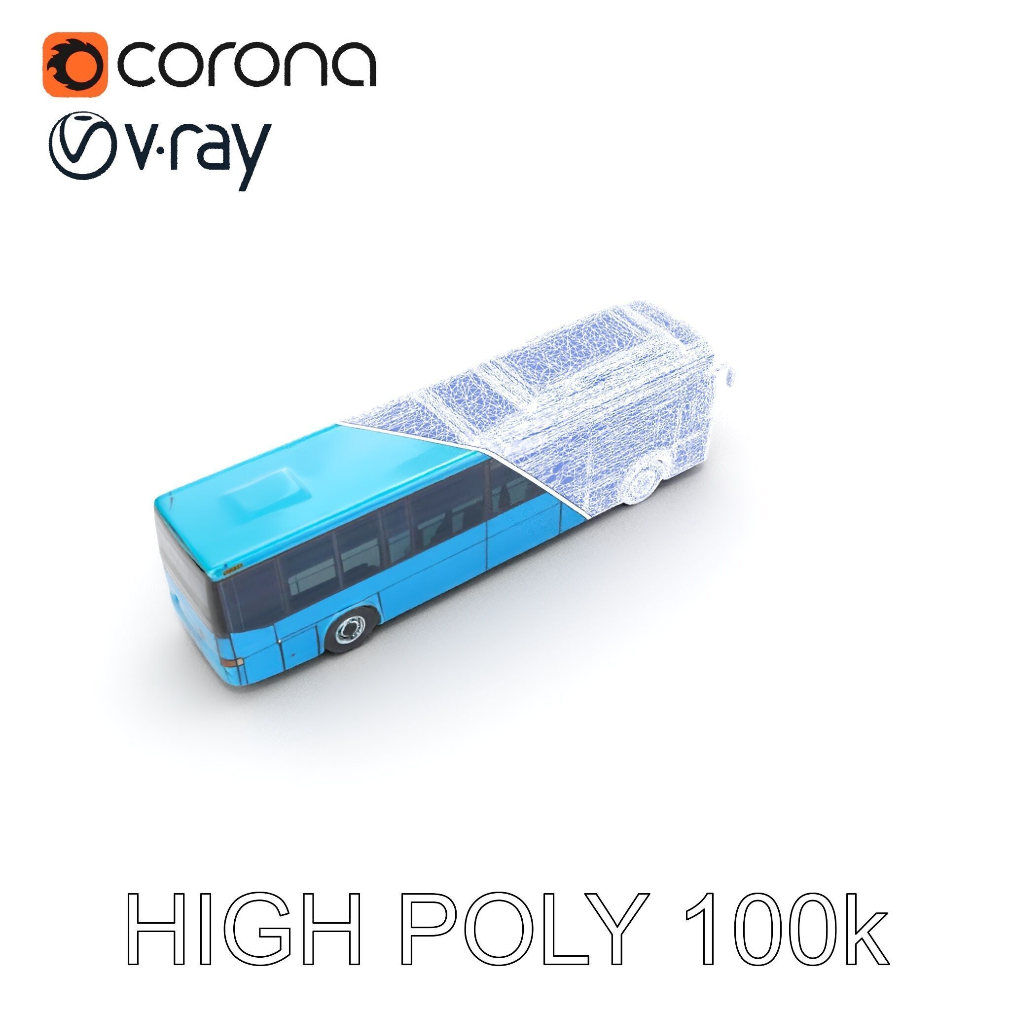 City Bus Model Pack with Various Detail Levels for Rendering ... Low-poly 3D model_19