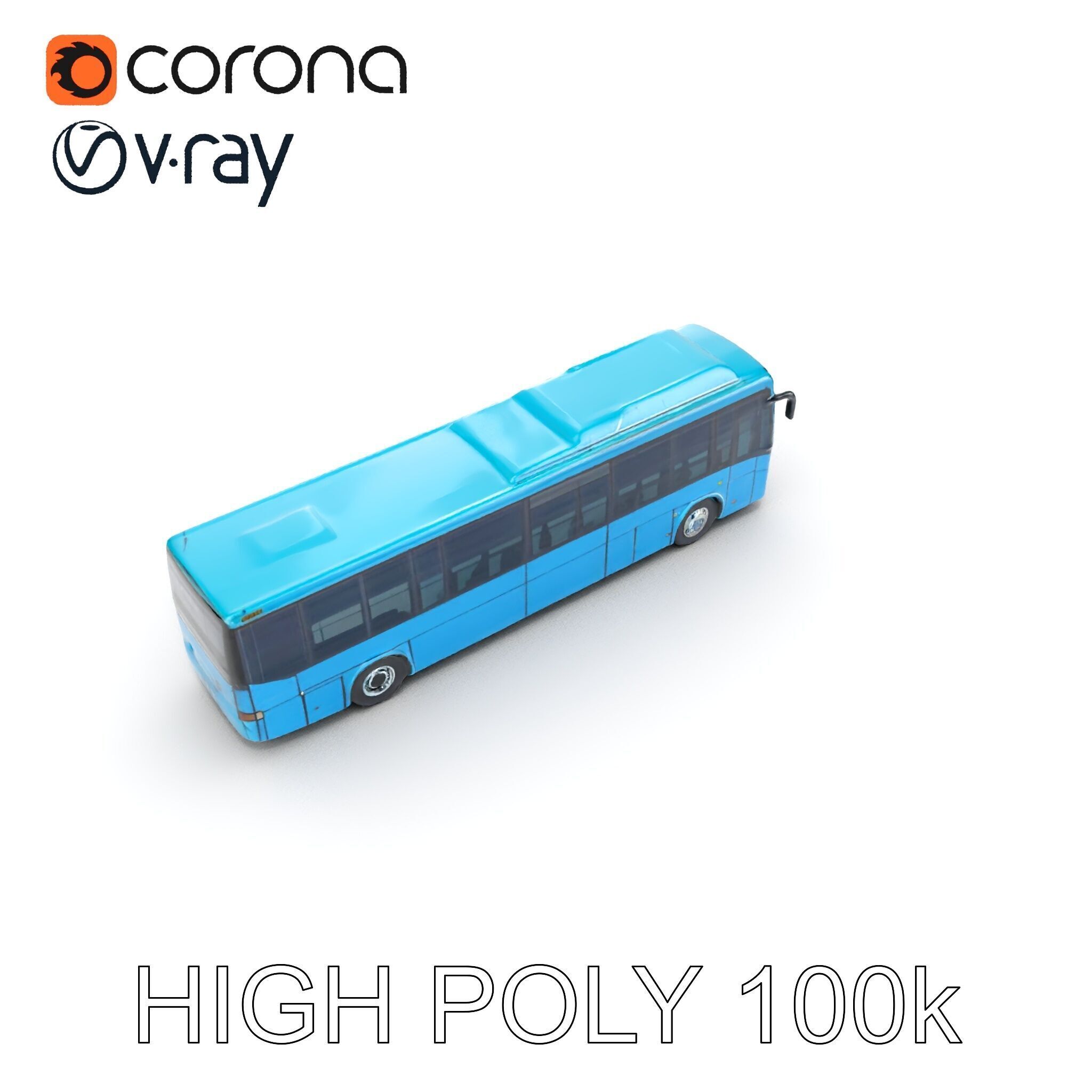 City Bus Model Pack with Various Detail Levels for Rendering ... Low-poly 3D model_14
