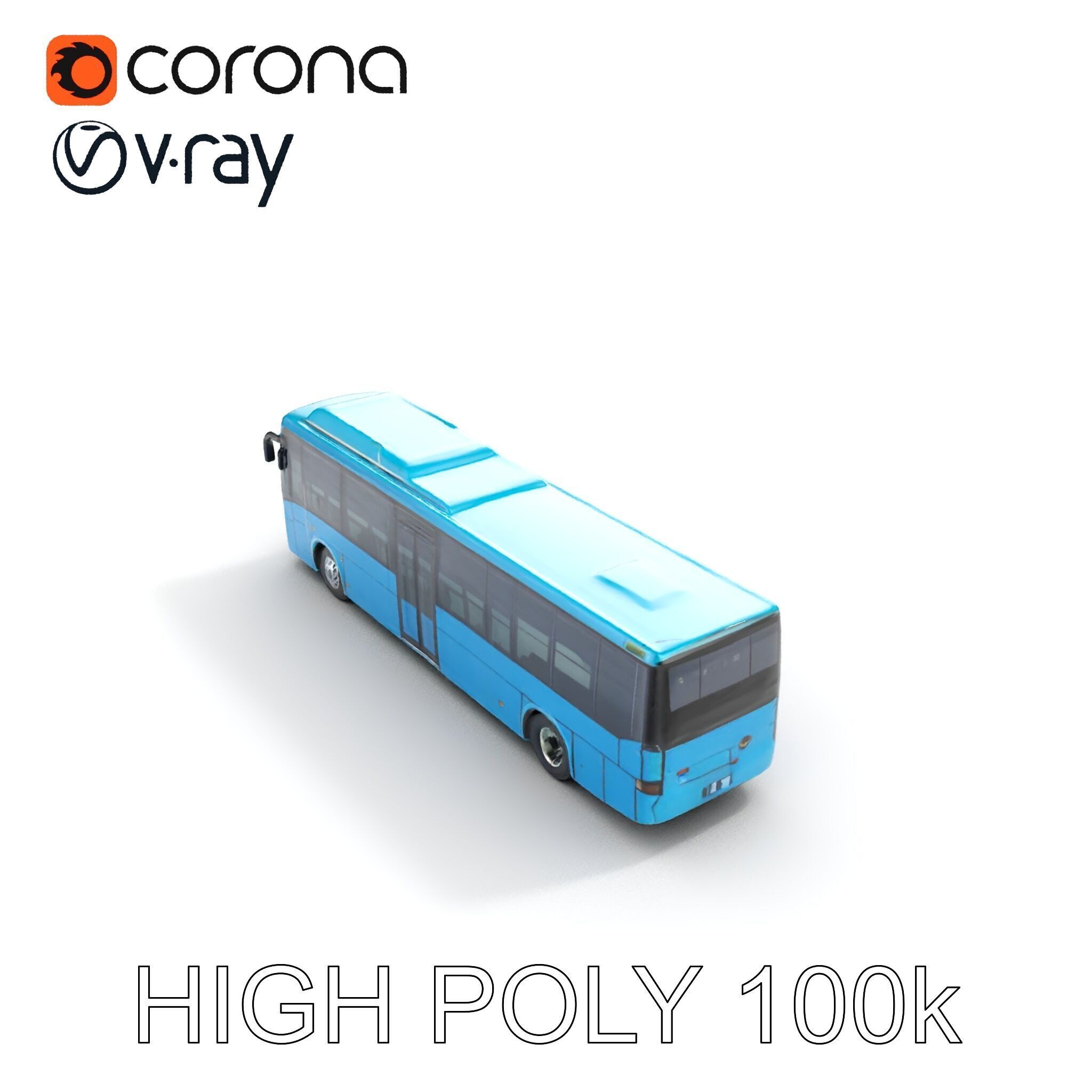 City Bus Model Pack with Various Detail Levels for Rendering ... Low-poly 3D model_10