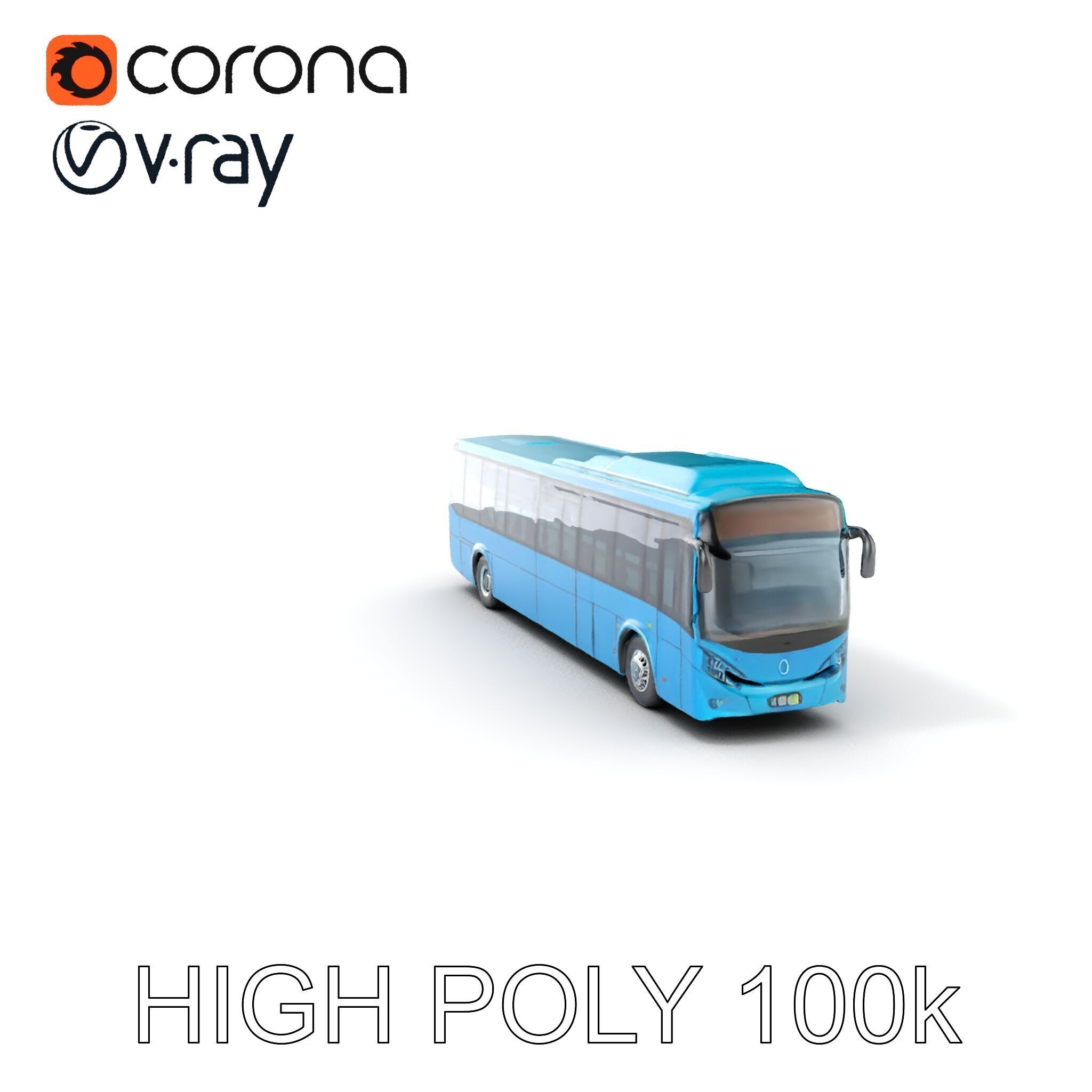 City Bus Model Pack with Various Detail Levels for Rendering ... Low-poly 3D model_9
