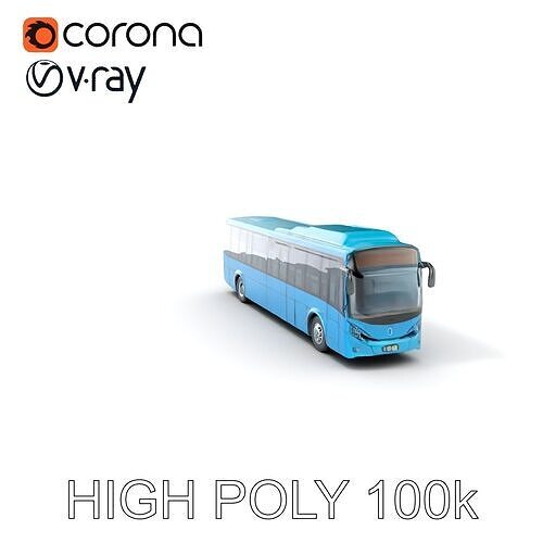 City Bus Model Pack with Various Detail Levels for Rendering ... Low-poly 3D model