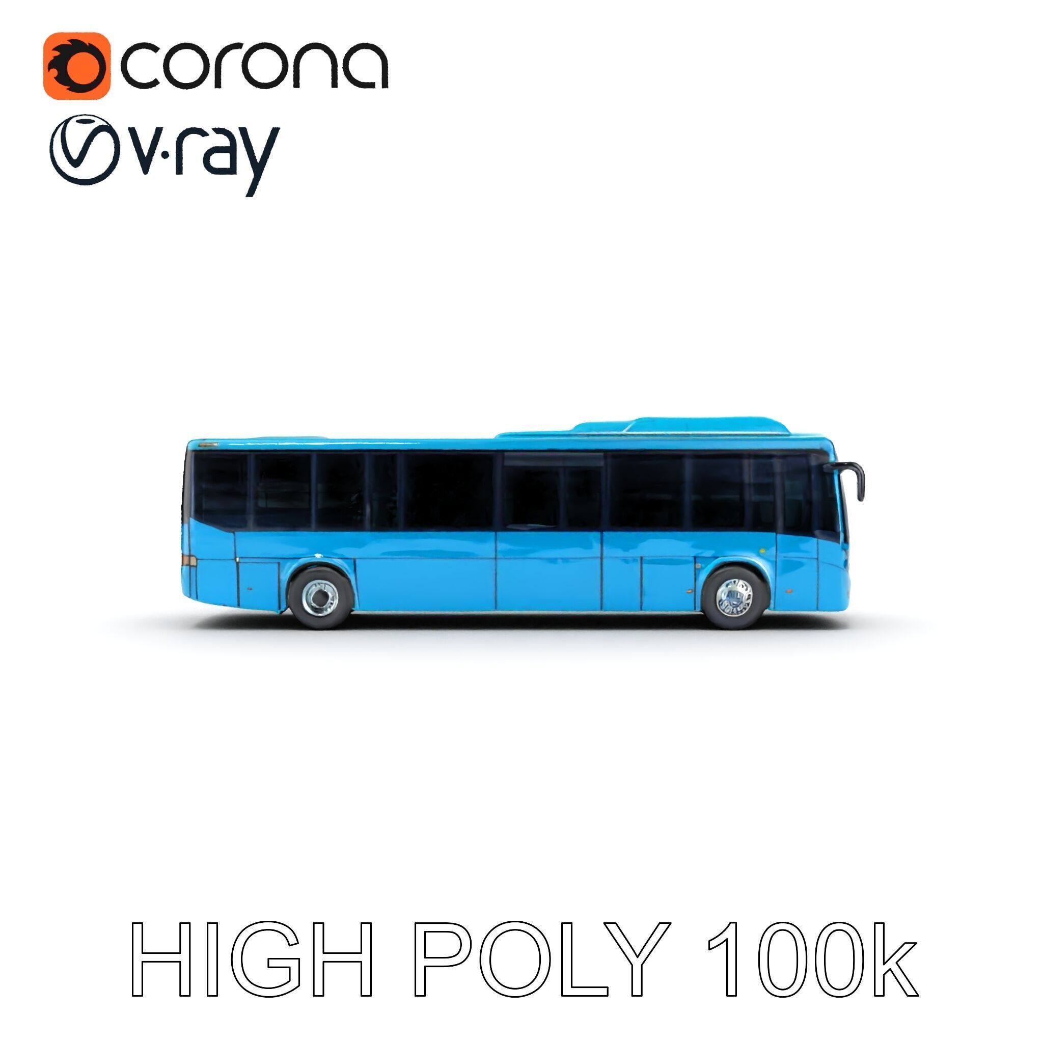 City Bus Model Pack with Various Detail Levels for Rendering ... Low-poly 3D model_26