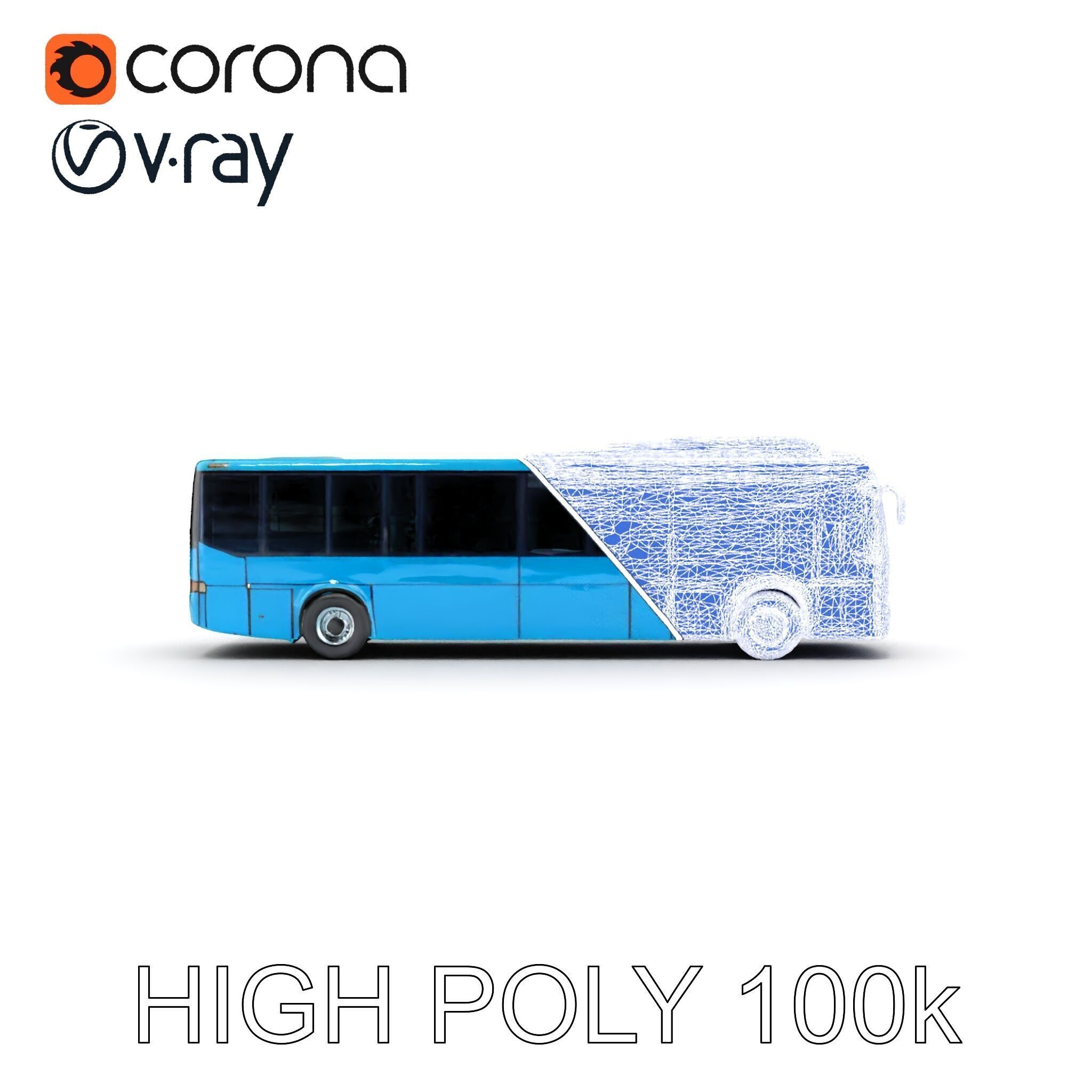City Bus Model Pack with Various Detail Levels for Rendering ... Low-poly 3D model_35