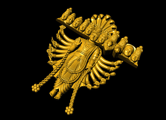 Hindu God Sculptures and Pendant Combo Set Collection 3D print model_23