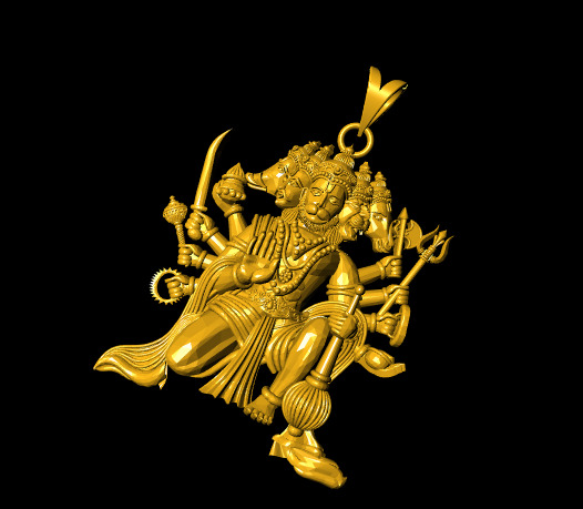 Hindu God Sculptures and Pendant Combo Set Collection 3D print model_28