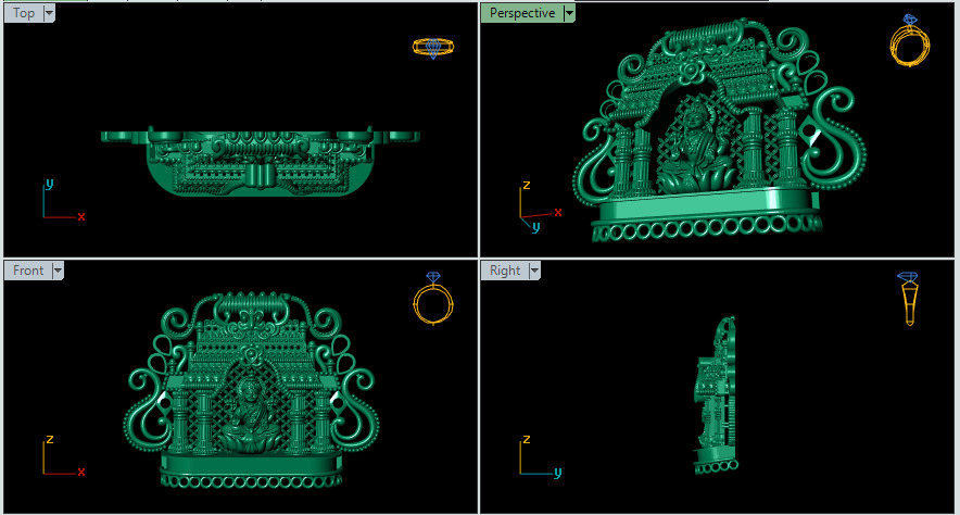 Hindu God Sculptures and Pendant Combo Set Collection 3D print model_41