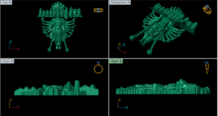 Hindu God Sculptures and Pendant Combo Set Collection 3D print model_18