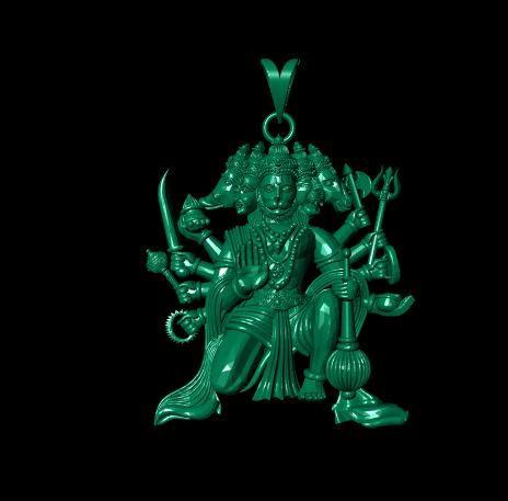 Hindu God Sculptures and Pendant Combo Set Collection 3D print model_29