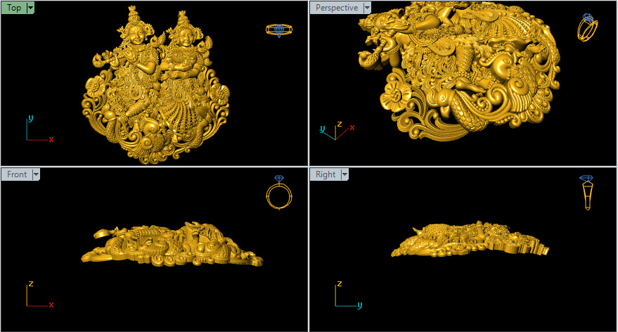 Hindu God Sculptures and Pendant Combo Set Collection 3D print model_9