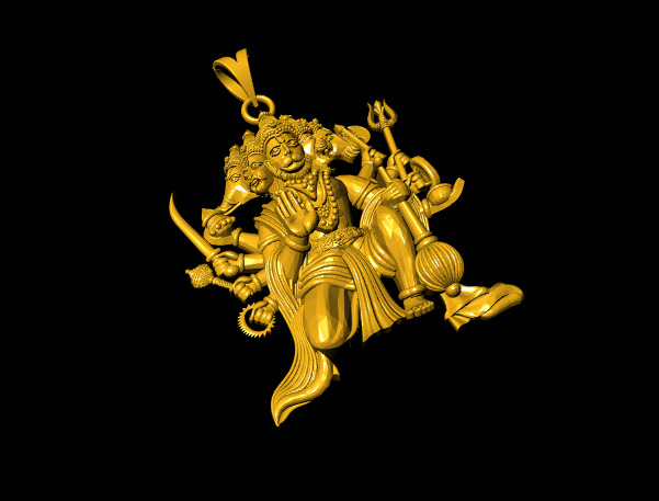 Hindu God Sculptures and Pendant Combo Set Collection 3D print model_36