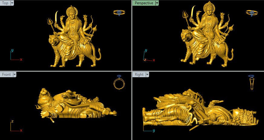 Hindu God Sculptures and Pendant Combo Set Collection 3D print model_6