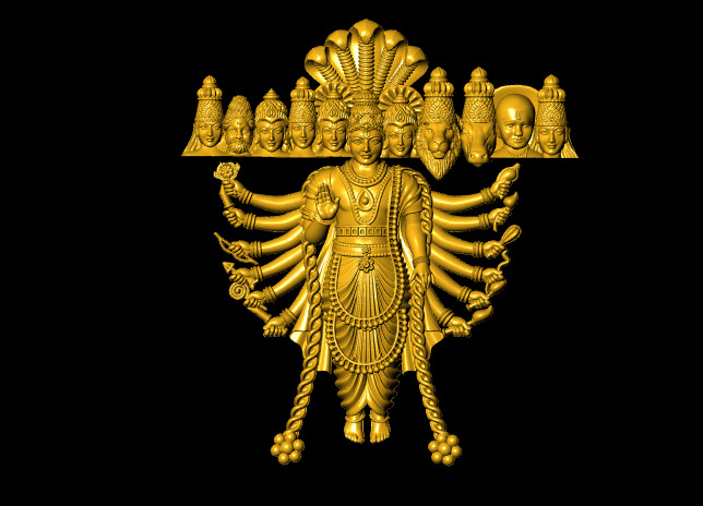 Hindu God Sculptures and Pendant Combo Set Collection 3D print model_21