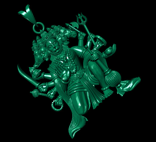 Hindu God Sculptures and Pendant Combo Set Collection 3D print model_32