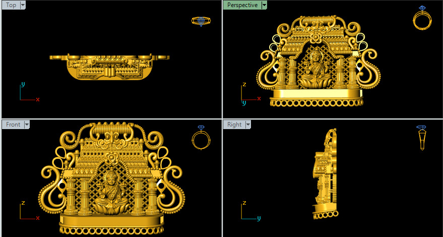 Hindu God Sculptures and Pendant Combo Set Collection 3D print model_10