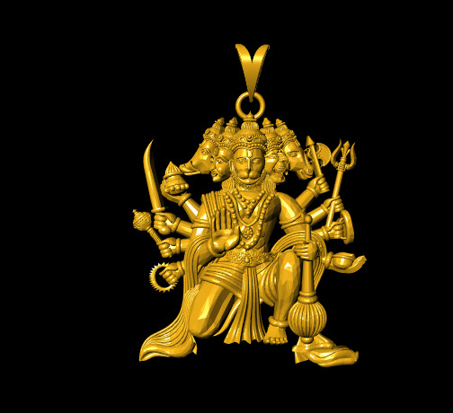 Hindu God Sculptures and Pendant Combo Set Collection 3D print model_30