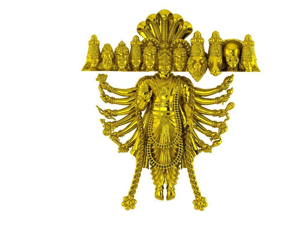 Hindu God Sculptures and Pendant Combo Set Collection 3D print model_25