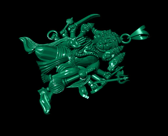 Hindu God Sculptures and Pendant Combo Set Collection 3D print model_26