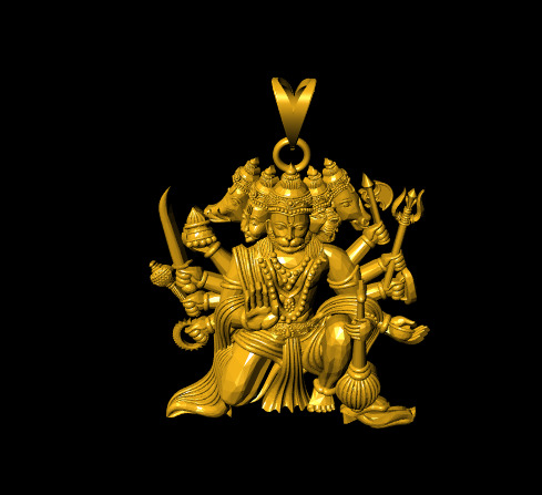 Hindu God Sculptures and Pendant Combo Set Collection 3D print model_31