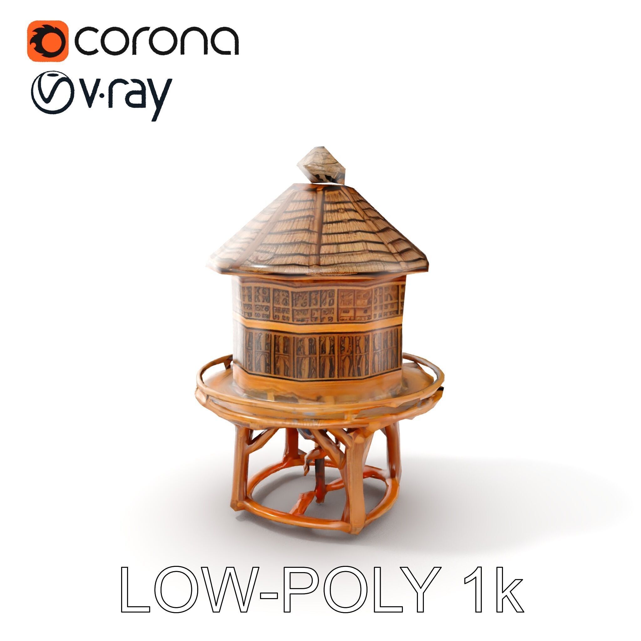 Medieval Watchtower Model Pack Low-poly 3D model_7