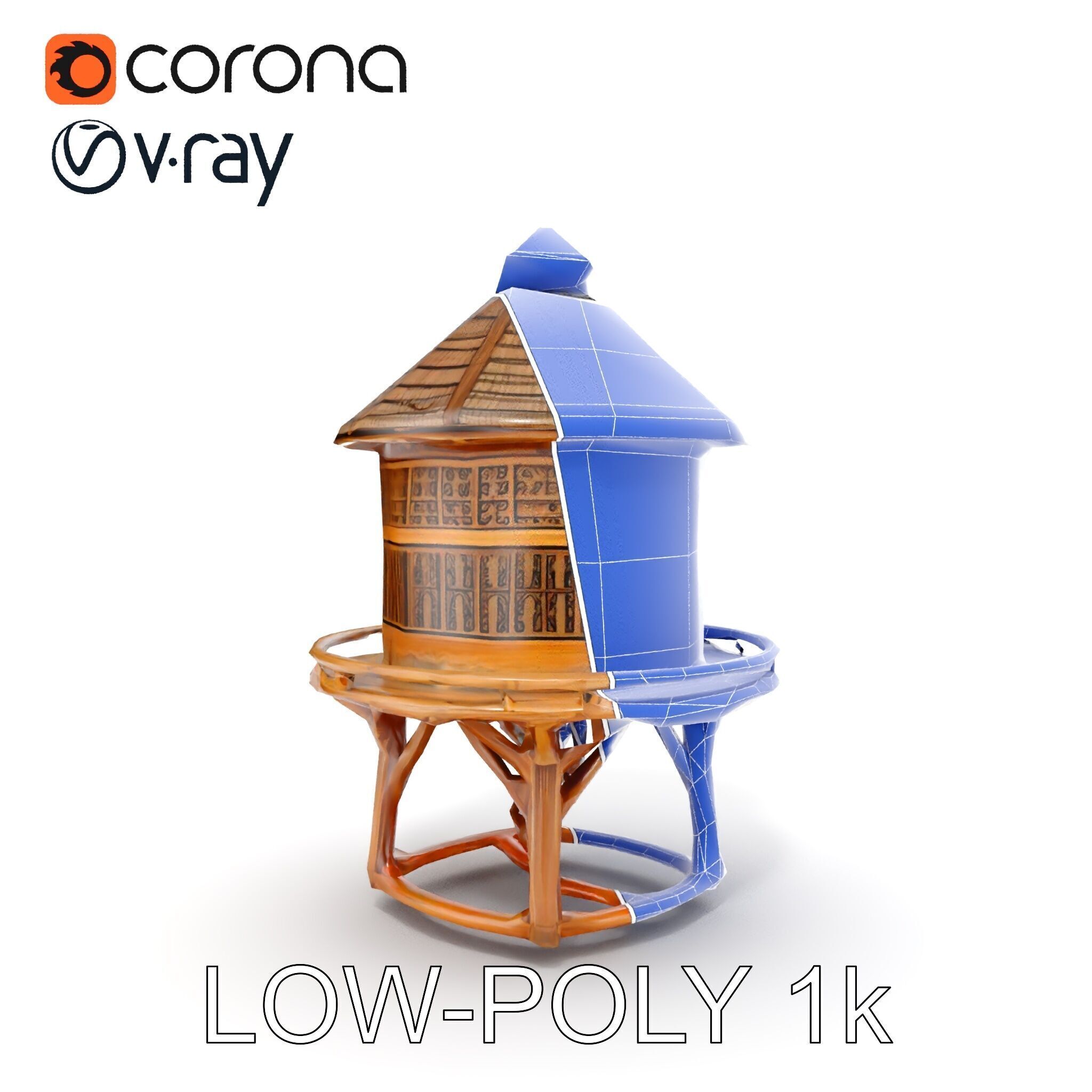 Medieval Watchtower Model Pack Low-poly 3D model_15