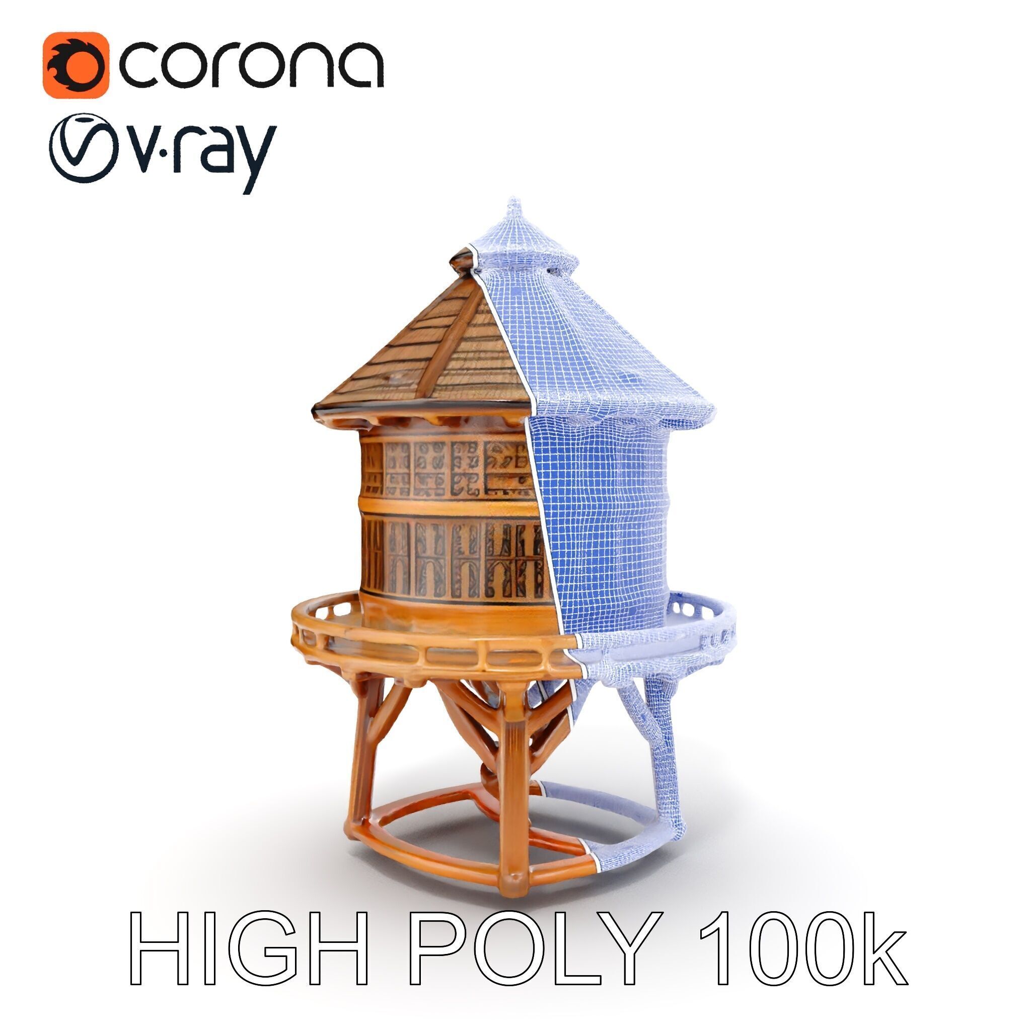 Medieval Watchtower Model Pack Low-poly 3D model_35
