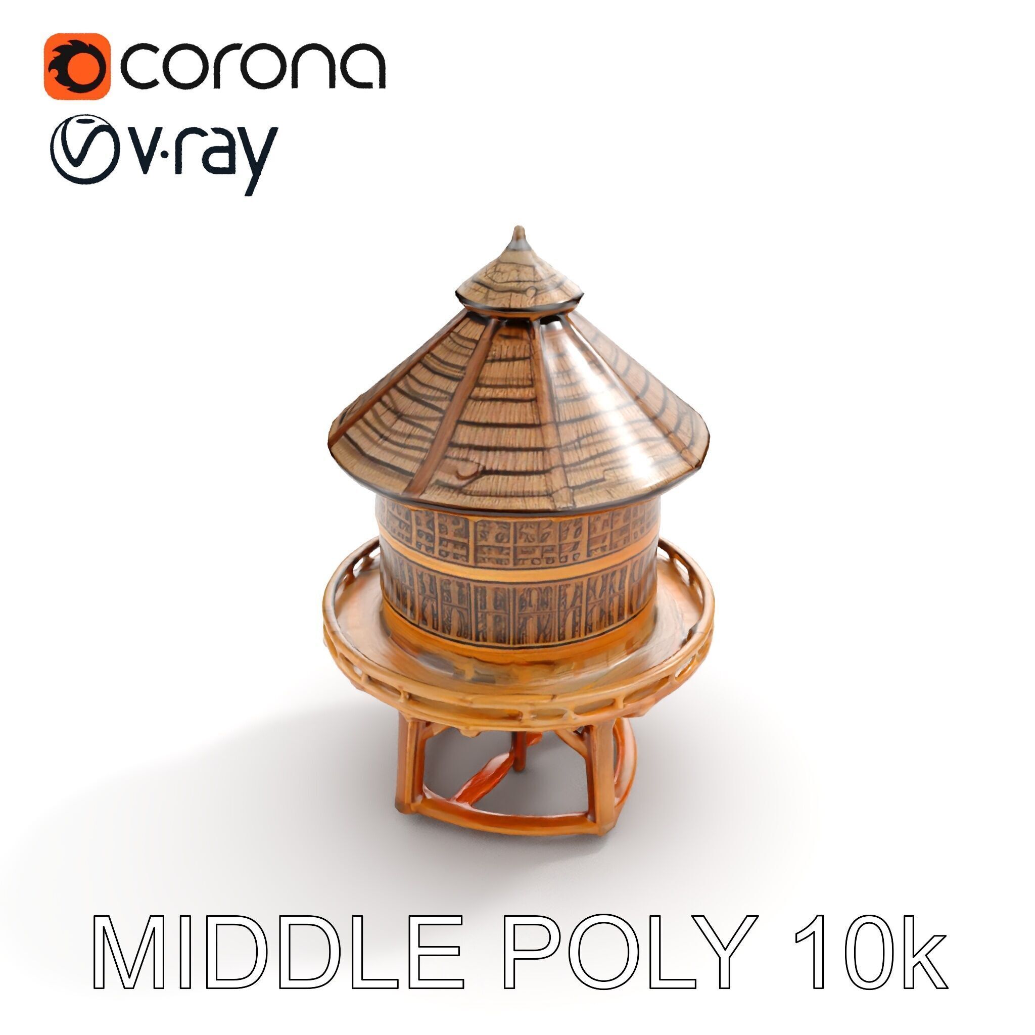 Medieval Watchtower Model Pack Low-poly 3D model_6