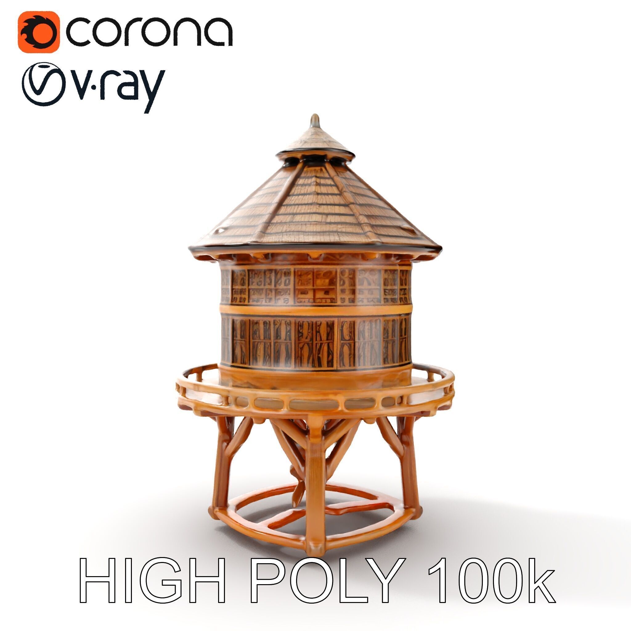 Medieval Watchtower Model Pack Low-poly 3D model_10