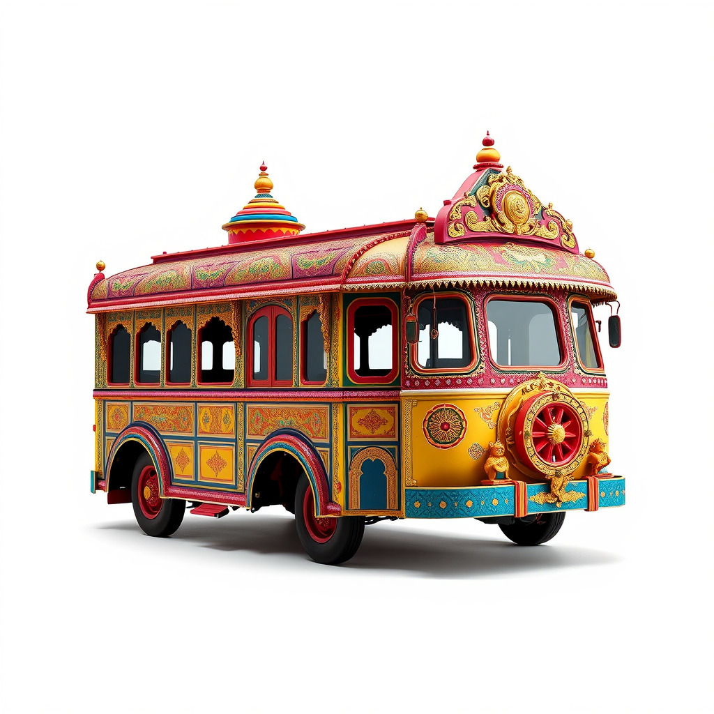 Ornate Vintage Bus D Model Pack Low-poly 3D model_2